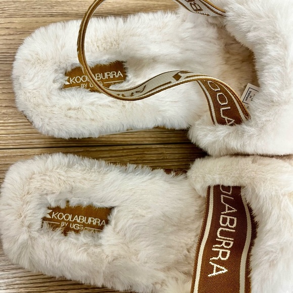 Kookaburra UGG Platform Slippers White/Tan - Size 8 - Picture 7 of 9
